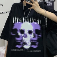 hip hop gothic dark women tshirts tee shirts punk black graphic clothes kpop harajuku streetwear oversized t shirt tees gothic