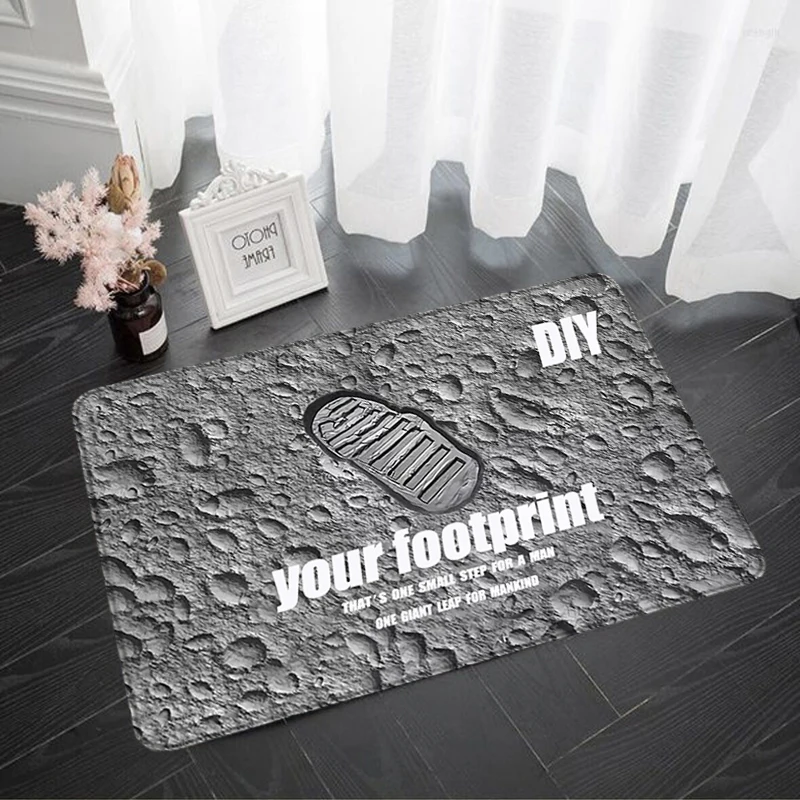 

Floor Mats Landing on the Moon Diy Carpet Design Footmat Entrance Doormat Prayer Rugs Gaming Room Decors Bathmat Astronaut Space