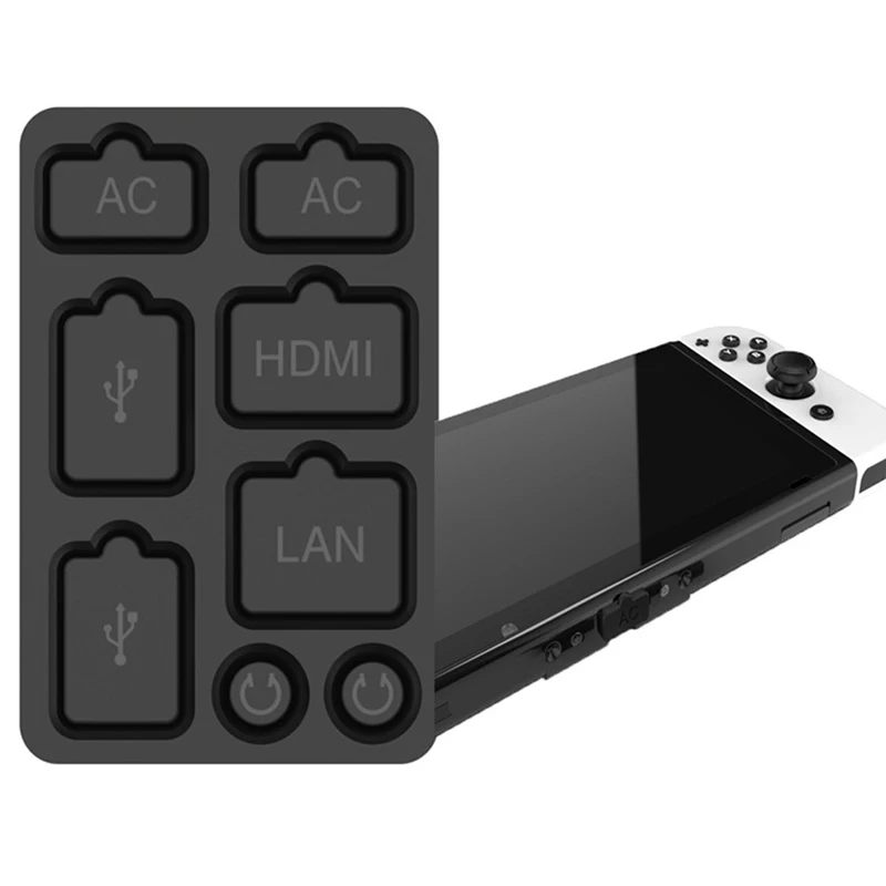 

1 комплект Пылезащитная резиновая заглушка для игровой консоли Nintendo Switch OLED силиконовый пылезащитный чехол против царапин для консоли Switch