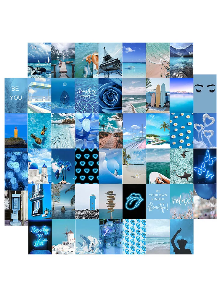 

50 Wall Sticker Purple Photo Poster Postcards Collection Kit