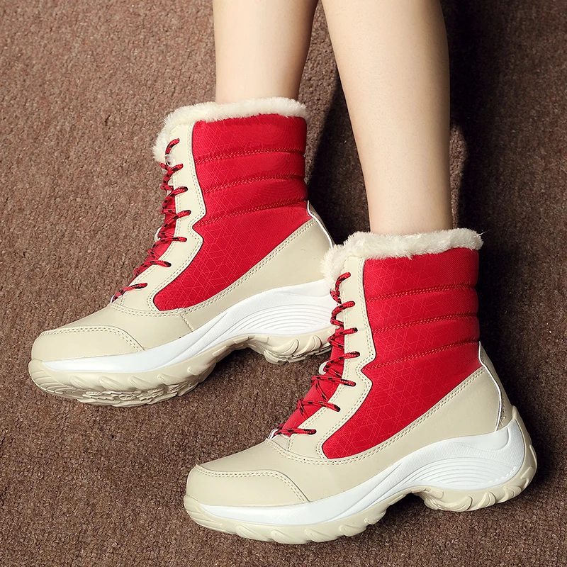 

High Quality Chunky Platform Outdoor Sneakers Women Winter Warm Super High Heels Casual Shoes Woman Height Increasing Boot Mujer