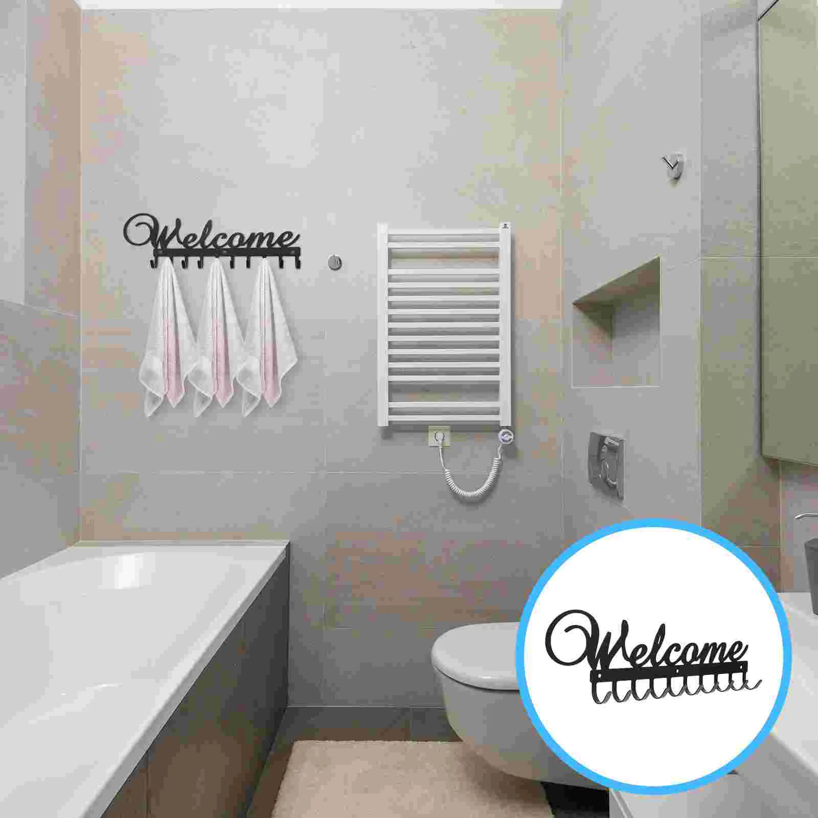 

1 Set Home Storage Hanging Rack Iron Art Welcome Key Hanger Wall-mounted Hook Decor