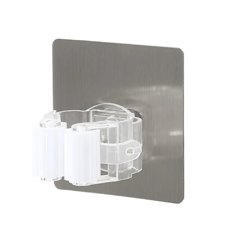 1PC Multi-Purpose Hooks Mop Holder Wall Mounted Mop Organizer Broom Hanger Hook Bathroom Waterproof Wall Hook Self-Adhesive