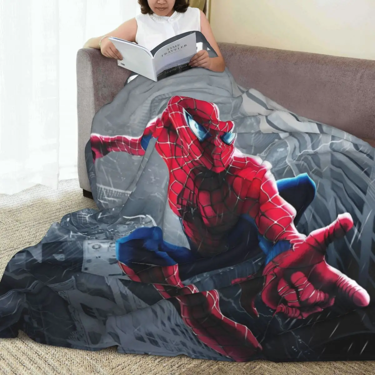 Одеяло в американском стиле Человек-паук Фланелевое покрывало для кемпинга