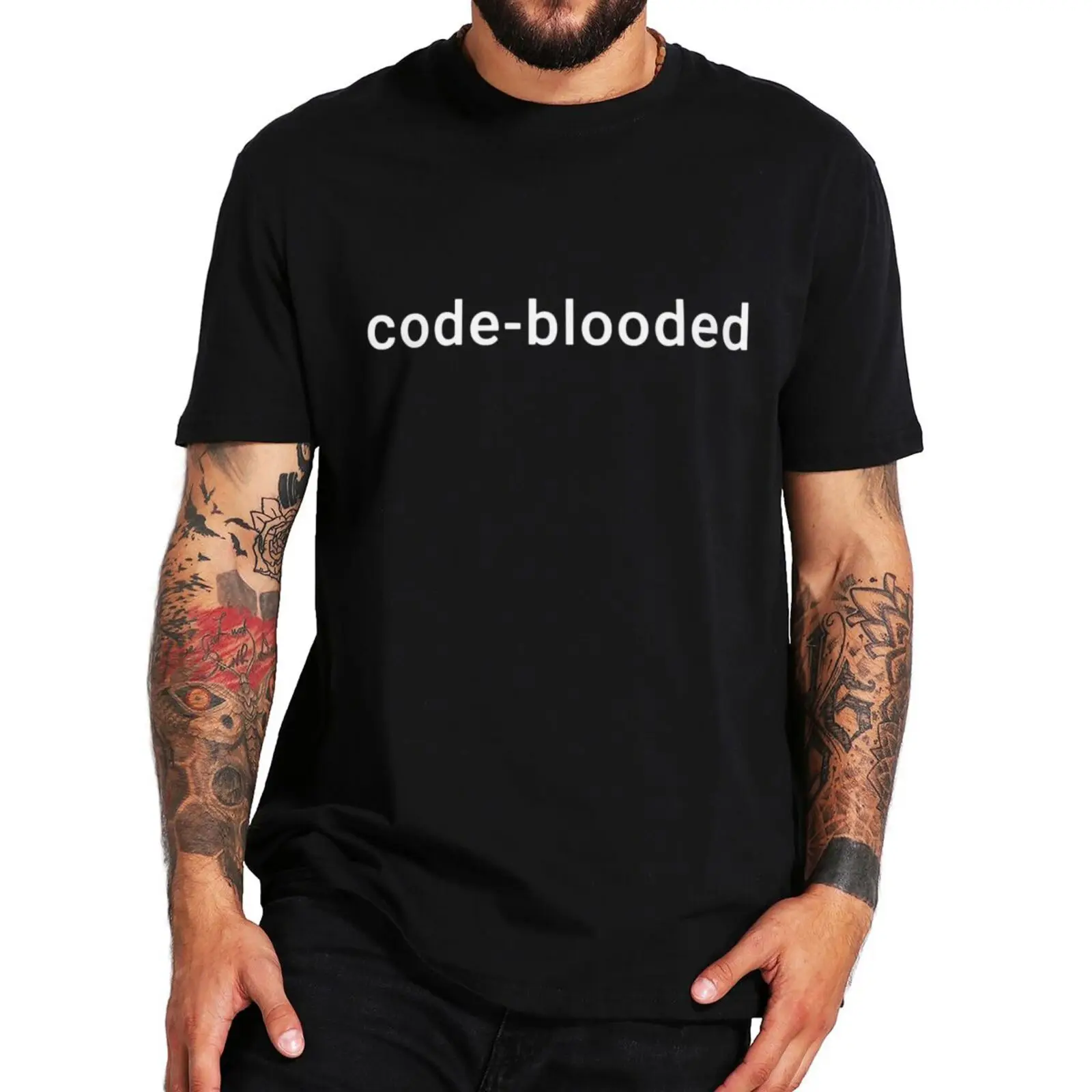 

Code-Blooded T Shirt Programmer Computer Science Geek Gift Men Women Tshirts Casual Soft Cotton Tee Tops EU Size