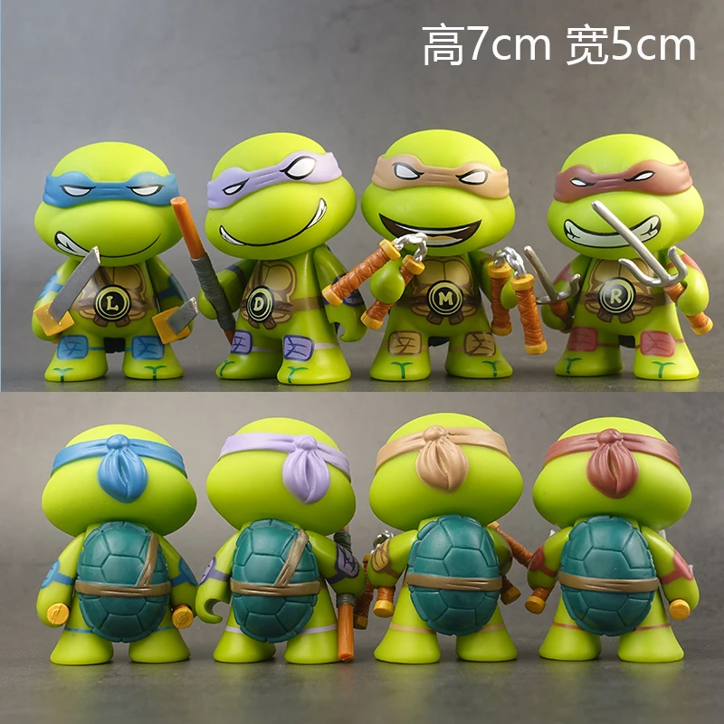 

Teenage Mutant Ninja Turtles Action figures Donatello Raphael Michelangelo Q version Dolls Joint Movable Model Toy Car Ornaments