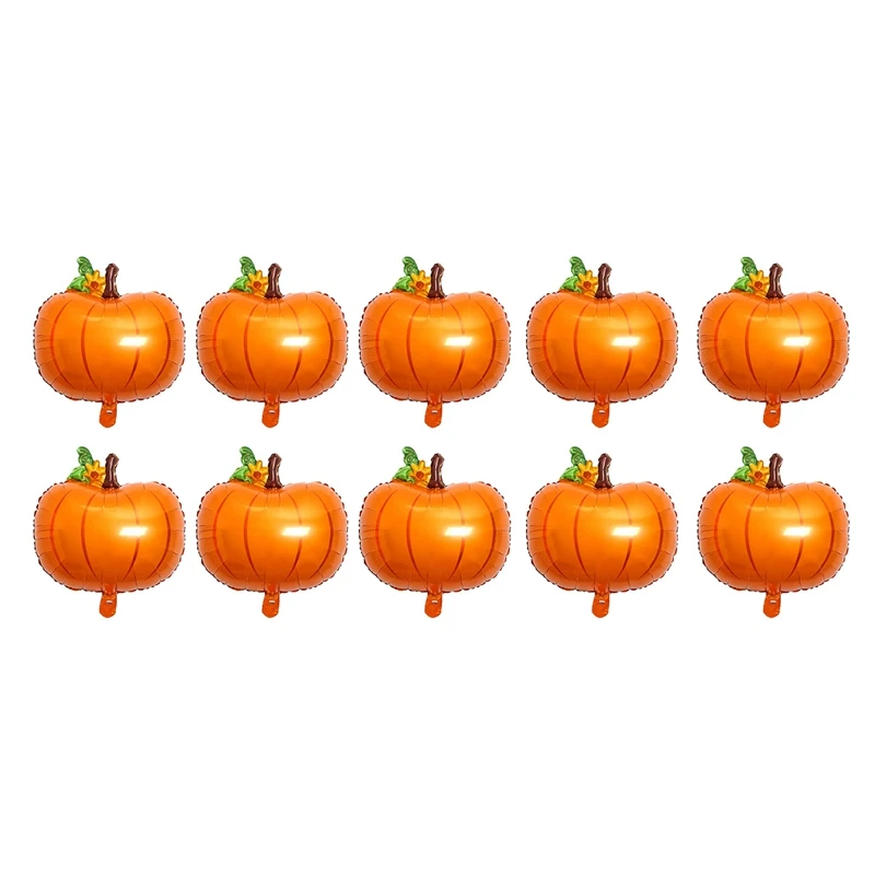 

10Pcs Pumpkin Balloons Foil Fall Pumpkin Balloons For Baby Shower Birthday Fall Thanksgiving Party Decorations