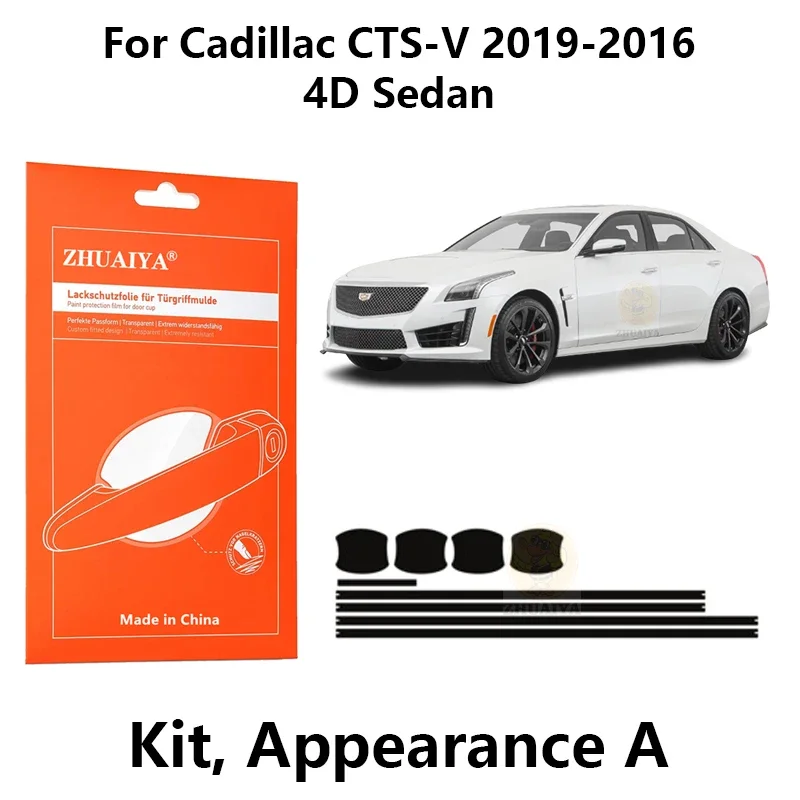 

Защитная пленка ZHUAIYA для красок дверной ручки, ТПУ PPF для Cadillac CTS-V 2019-2005 4D, автомобильные аксессуары