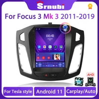 Srnubi Din Android for Ford Focus 2011 2019 for Tesla Style Car Stereo Radio Multimedia Player GPS Carplay DVD 2din
