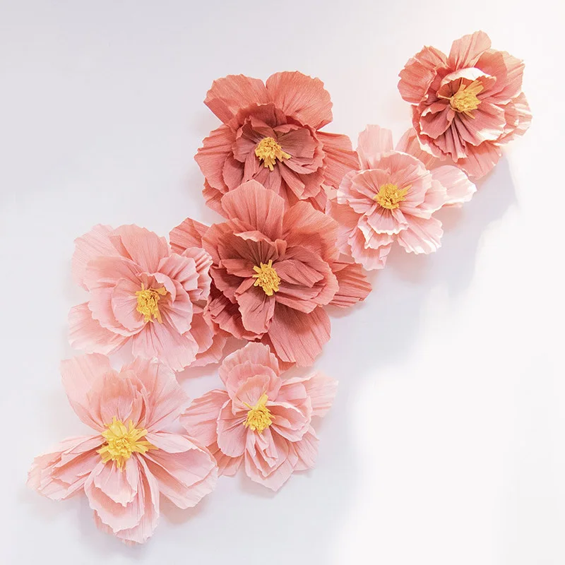 

25cm Giant Crepe Paper Flowers Large Rose For Wedding Backdrops Decorations Paper Crafts Baby Nursery Birthday Party Supplies