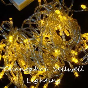 2024 отлично! Рождественская лампа украшение двора 100 шт. 10 м розовая Светодиодная