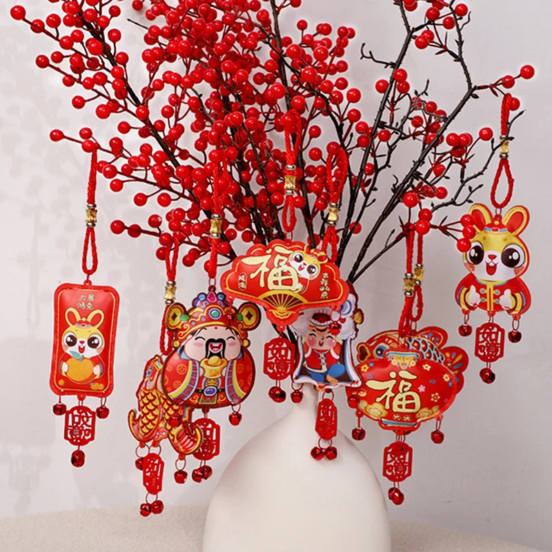 

Китайские Новогодние украшения, кролик, украшение на Лунный Новый год, кулон на праздник весны, традиционные подвесные украшения, подарок