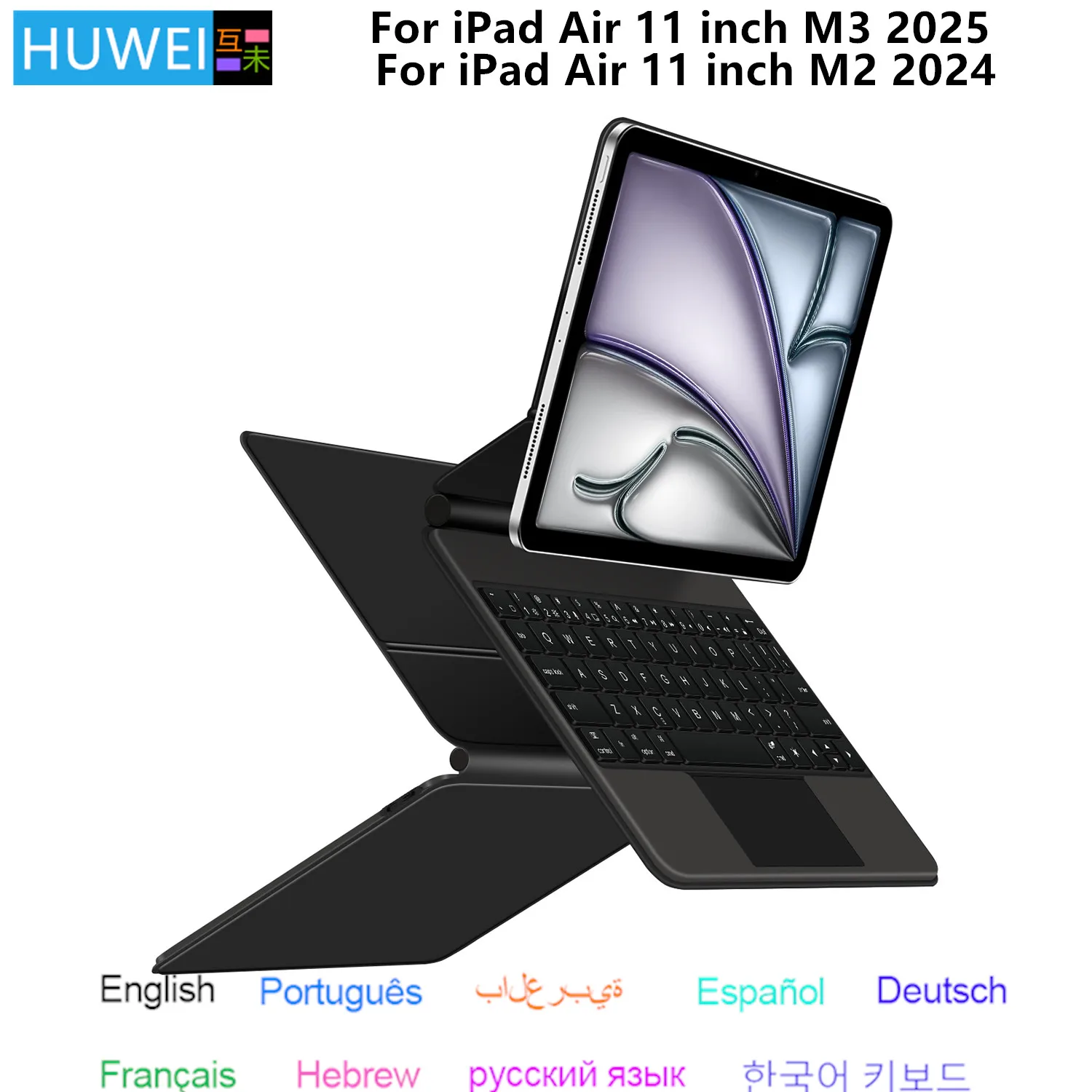 Фото Чехол Magic Keyboard для iPad Air 11 дюймов M3 2025 iPad Air M3 M2 11 дюймов A3266 A3267 A3270 Smart Cover Folio Multi-touch Backlight №2