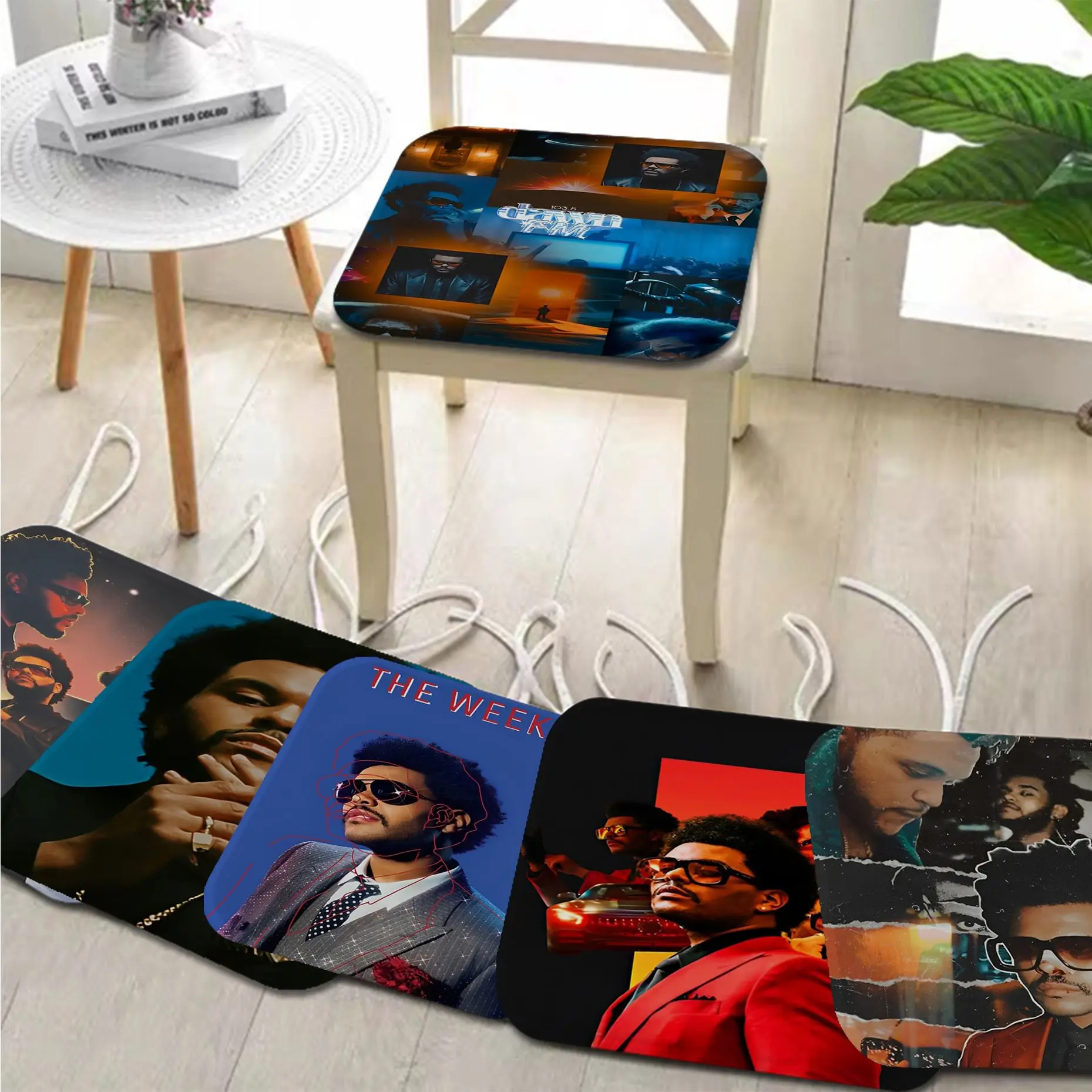 

The Weeknd Vintage Simplicity Multi-Color Seat Cushion Office Dining Stool Pad Sponge Sofa Mat Non-Slip Chair Mat Pad