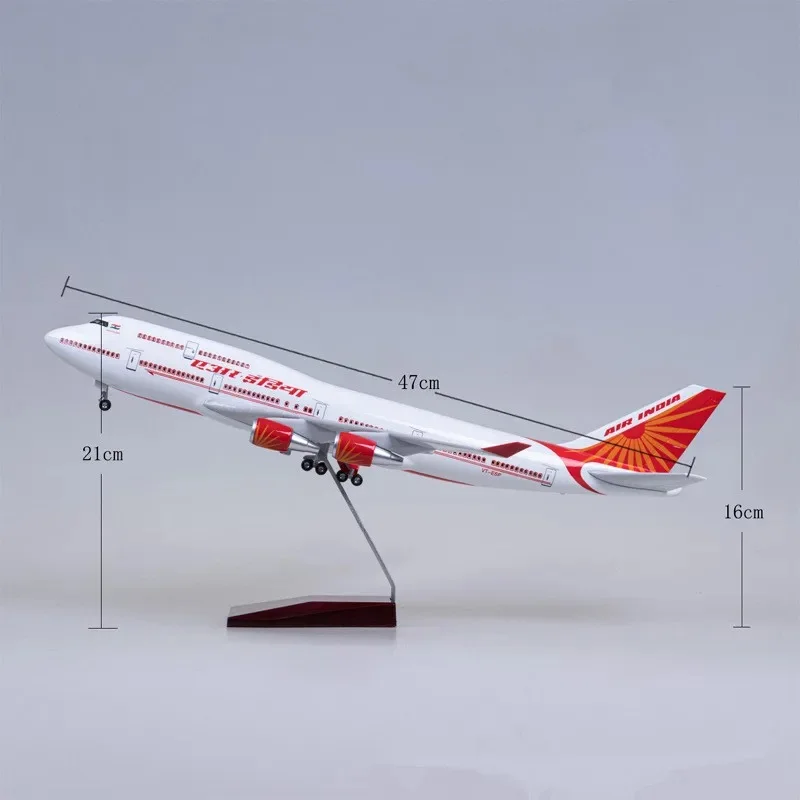 47 см Air India Боинг 747 Коллекционная модель самолета со стандартными колесами для
