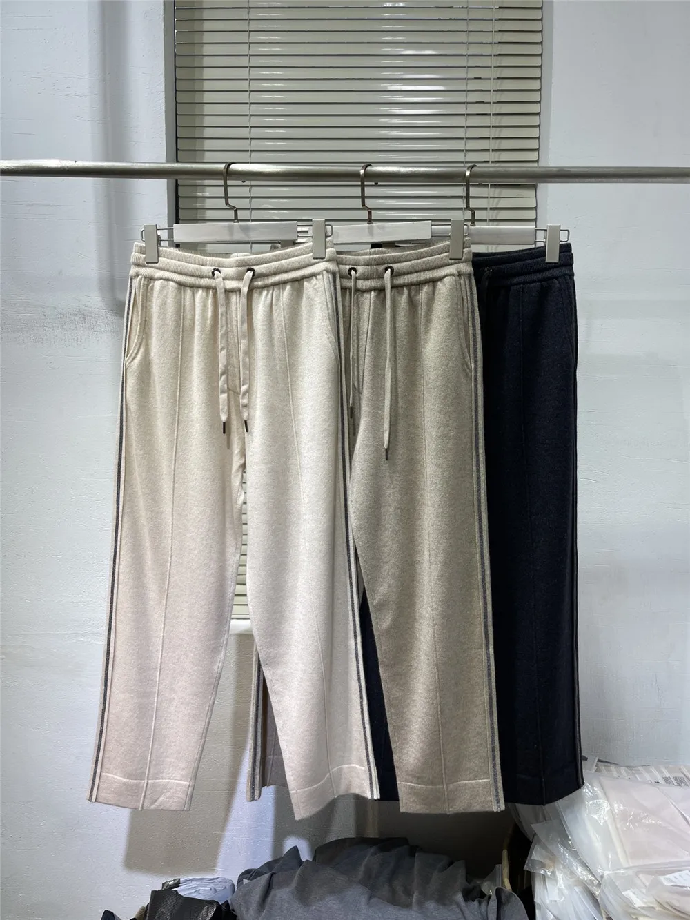 Женские прямые кашемировые брюки женские повседневные эластичные с высокой