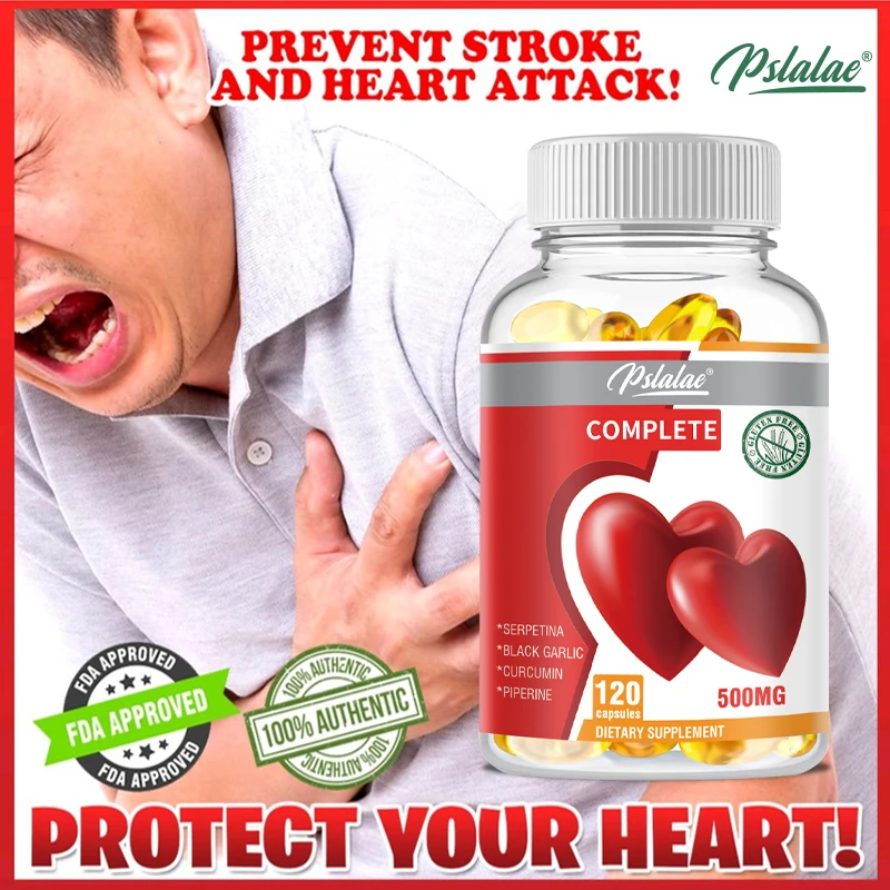 

Supports Heart Health Capsules 500mg with Black Garlic Curcumin Piperine Supports Diabetes High Blood Sugar Natural Vegetarian