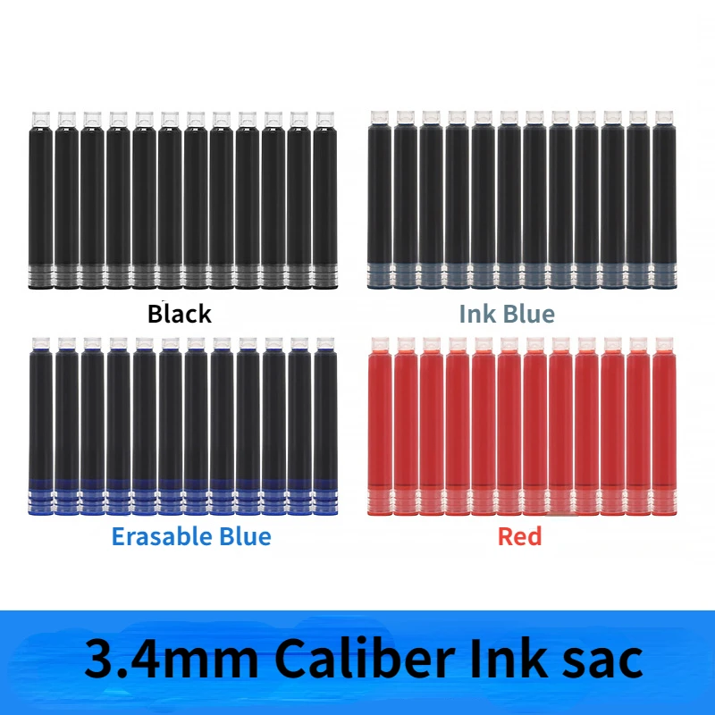 

Hemu Ink Bag 3.4mm Caliber Universal Student Pen Crystal Blue, Ink Blue, Black, Red, Bagged Ink Bag Stationery. Office Supplies