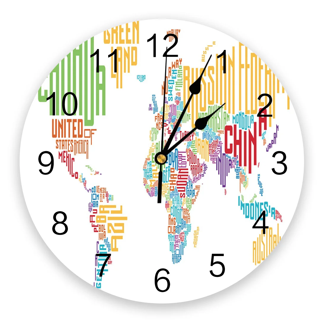 

Настенные часы из ПВХ с принтом в виде букв алфавита