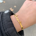 Браслеты на заказ с арабским именем для женщин и мужчин из нержавеющей стали, персонализированные именные таблички, очаровательные браслеты, ювелирные изделия