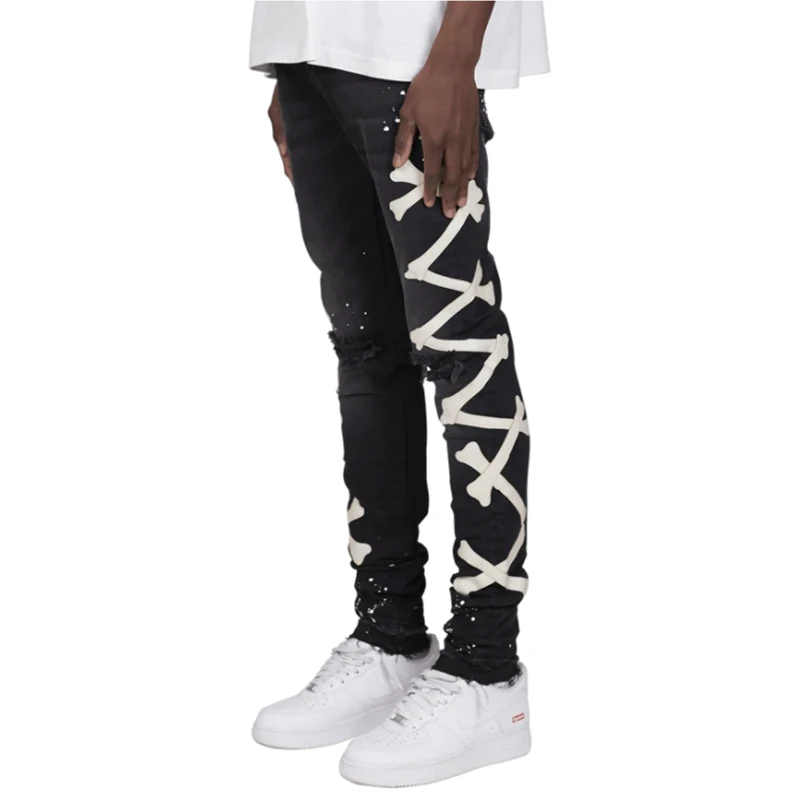 2023 Street Fashion Men's Jeans Slim Ripped Pants Daily Social Casual Small Foot Pants Boyfriend Club High-Quality Men's Clothin