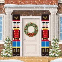 merry christmas banner christmas porch sign decorations for door or wall hanging nutcracker banner