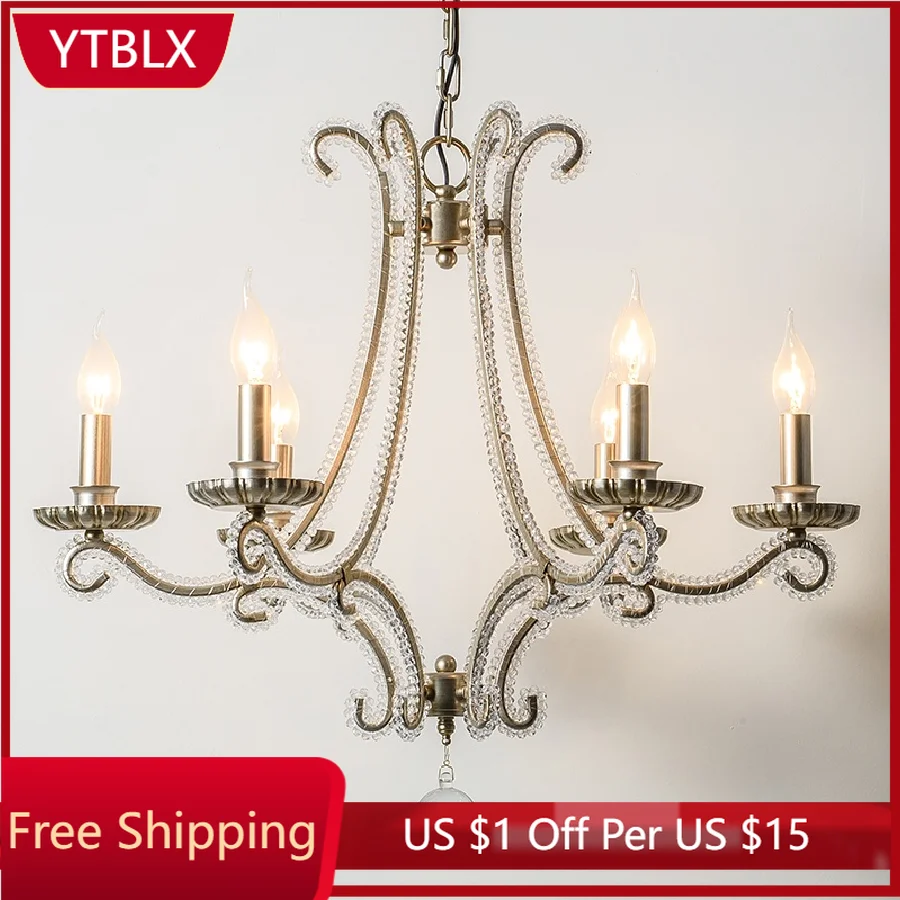 

LukLoy Ceiling Lights Vintage Pendant Lamp Crystal Chandelier Pendants Hanging Light Loft Lamp Light Fixtures Chandelier Modern