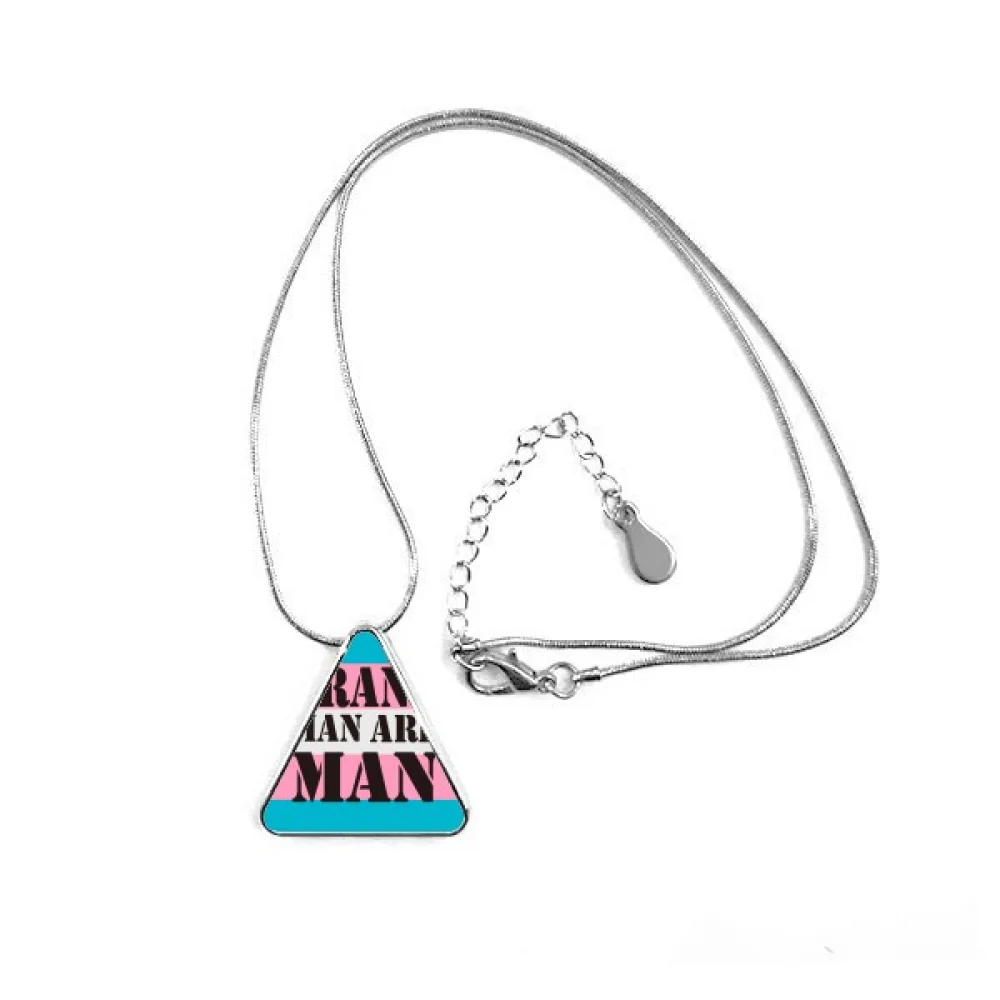 

Trans Man Support LGBT Transgender Triangle Shape Pendant Necklace Jewelry With Chain Decoration