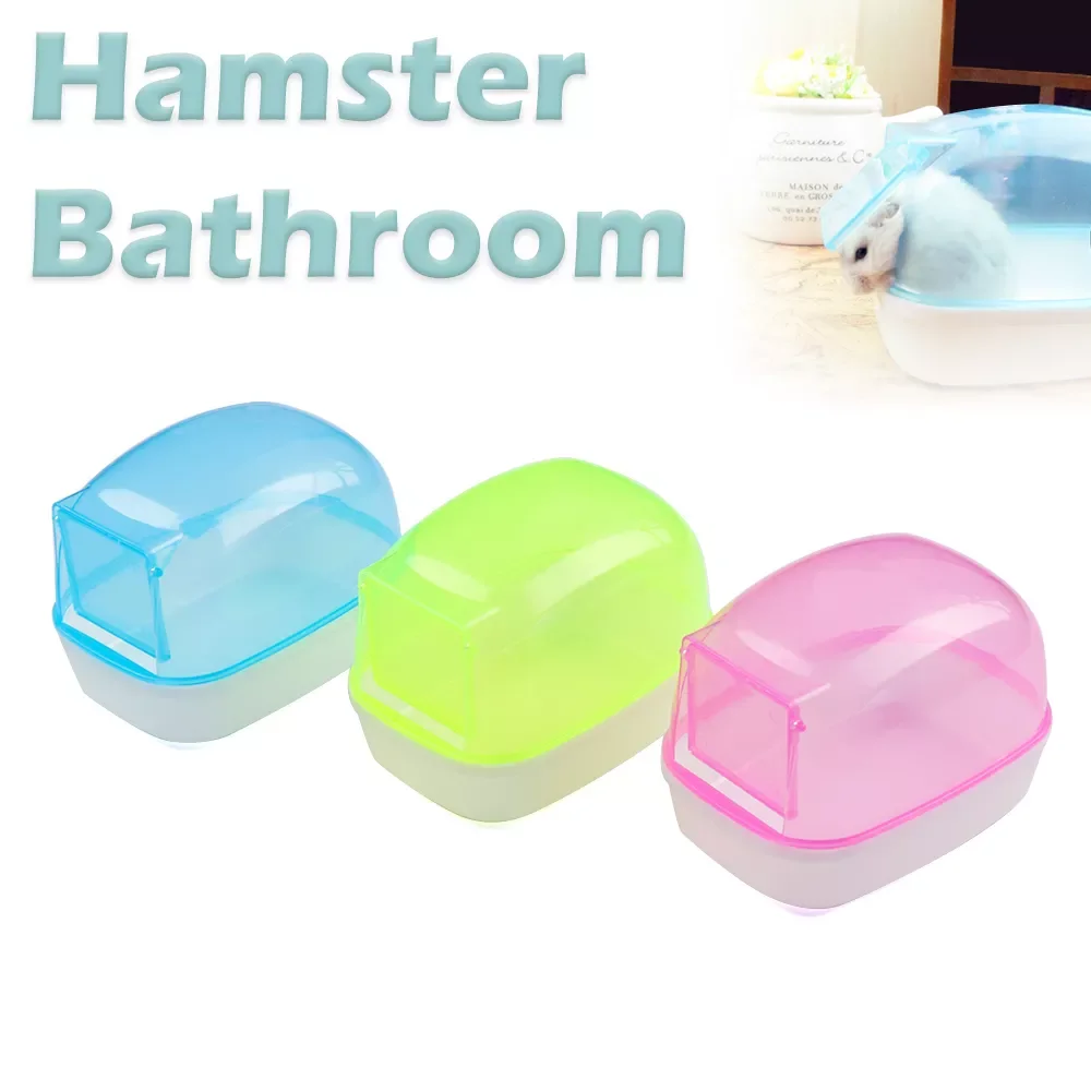 

2022JMT Dust-Free Hamster Enclosing Bathroom with Door Mini Pet Sand Bath Sauna Room Bathtub Playing Box
