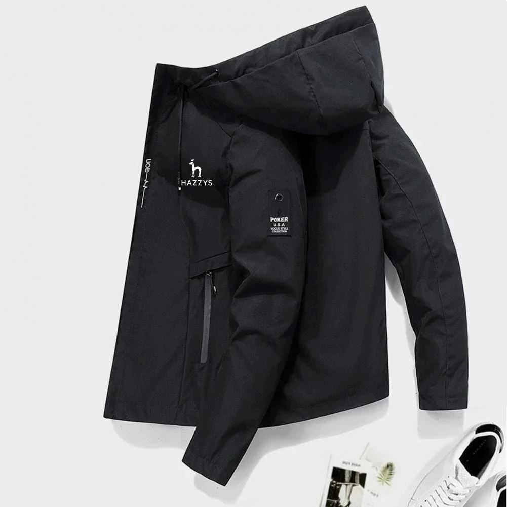 

Куртка-бомбер HAZZYS 2023, Мужская ветровка, куртка на молнии, весна-осень, Повседневная рабочая куртка, модная уличная куртка для приключений