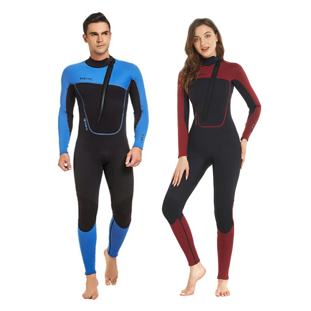 New 3MM neoprene wetsuit men's and women's one-piece long-sleeved sunscreen warm wetsuit water sports snorkeling surfing suit
