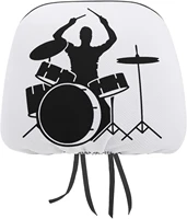 drummer and drums funny cover for car seat headrest protector covers print interior accessories decorative