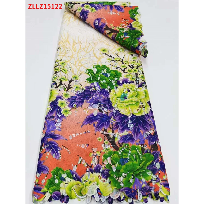 Большая Акция Африканское французское кружево Водорастворимая цветная ткань