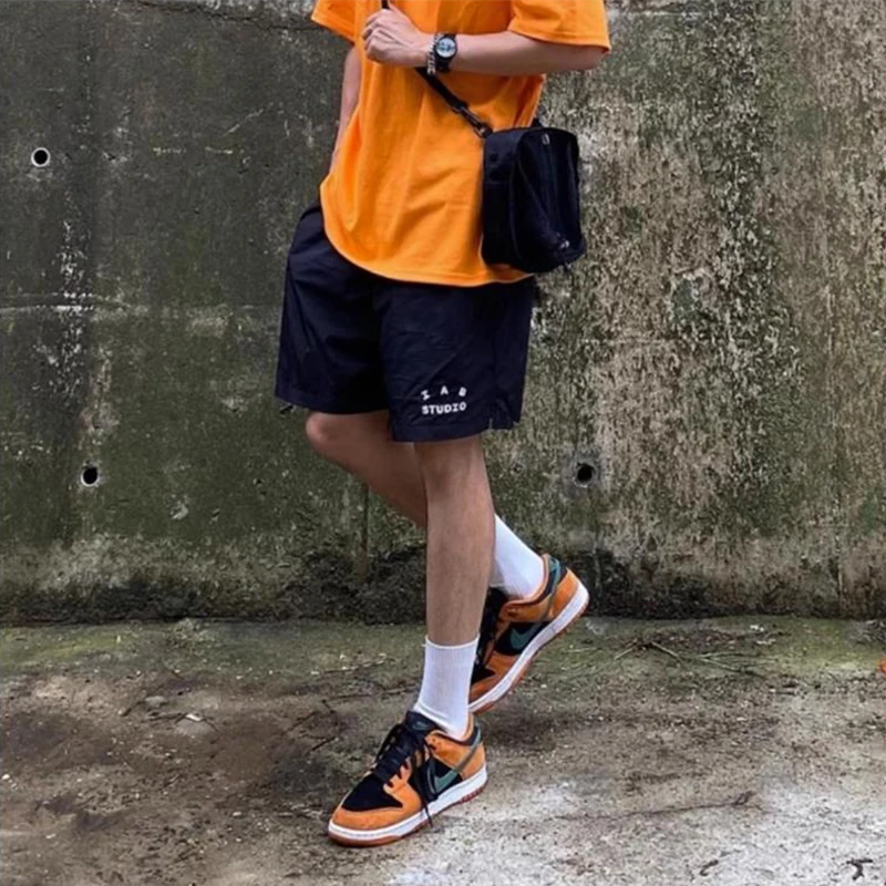 

말iab Studio спортивные шорты для мужчин и женщин, повседневные Тканые шорты, мужские пляжные шорты, свободные шорты для гольфа с вышивкой