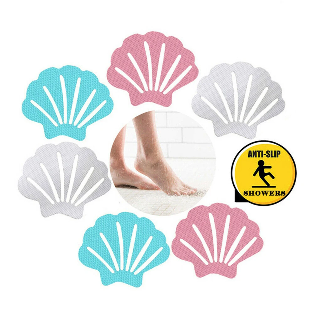 

Shell Shape Anti Slip Stickers Bath Non-toxic Waterproof Adhesive Backing 12 Pieces 9 X 7cm Clear / Pink / Blue