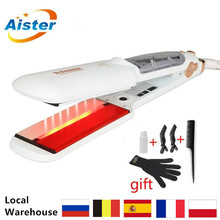 Plancha plana de cerámica con infrarrojos para el cuidado del cabello...