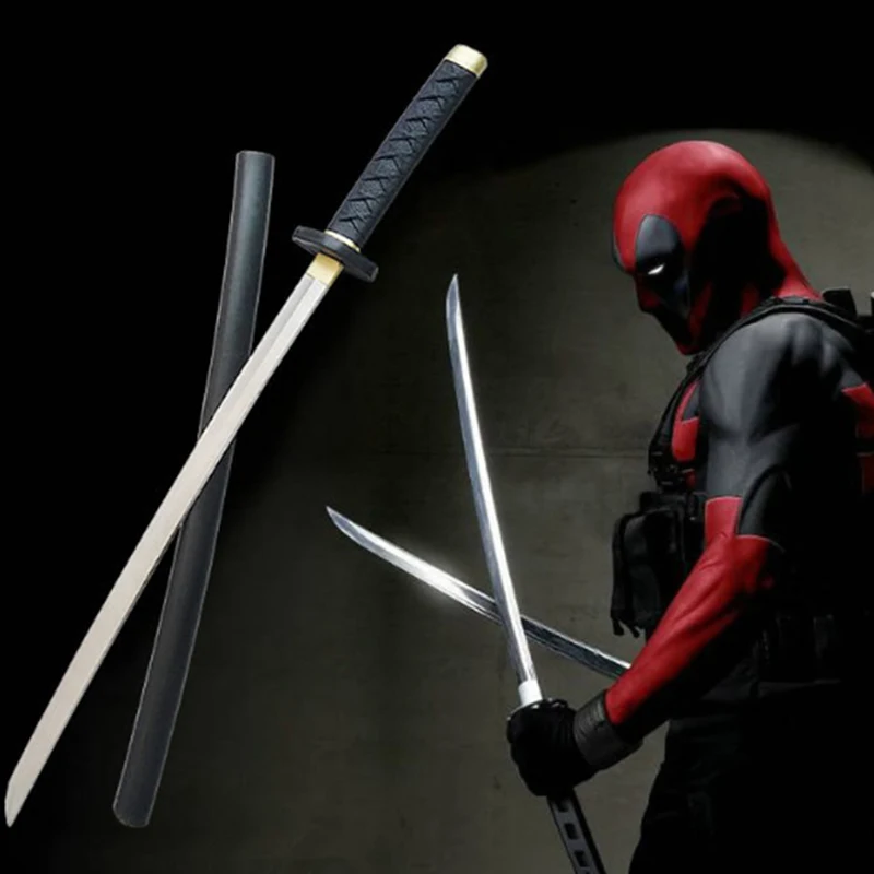 60cm Katana Sword Marvel Deadpool Samurai Ninja Swords Model Cosplay Toy Pu Anime Weapon Collection Props Toys for Children Gift