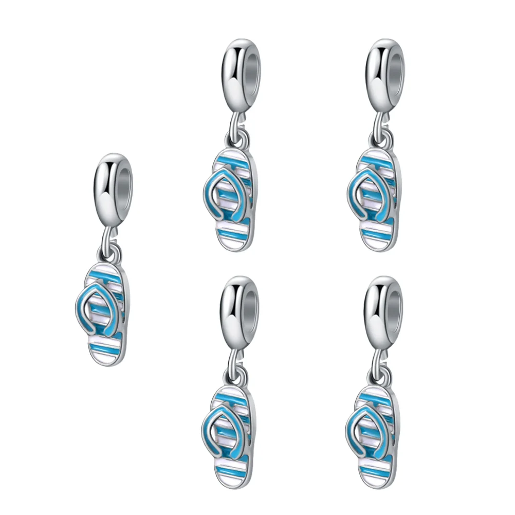 

Slipper Charms Pendants Metal Pendant Keychain Purse Handbag Hanging Bag Shoe Beads Charm Enamel Beach Sandal Decorative Couple