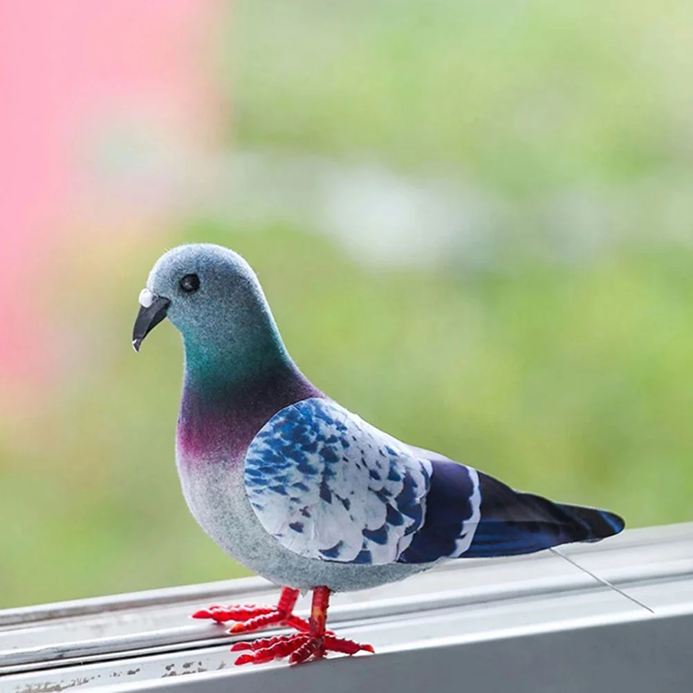 

2Pcs Artificial Plumage Pigeon Bird Fake Dove Statue Decorative Artificial Craft Foam Bird
