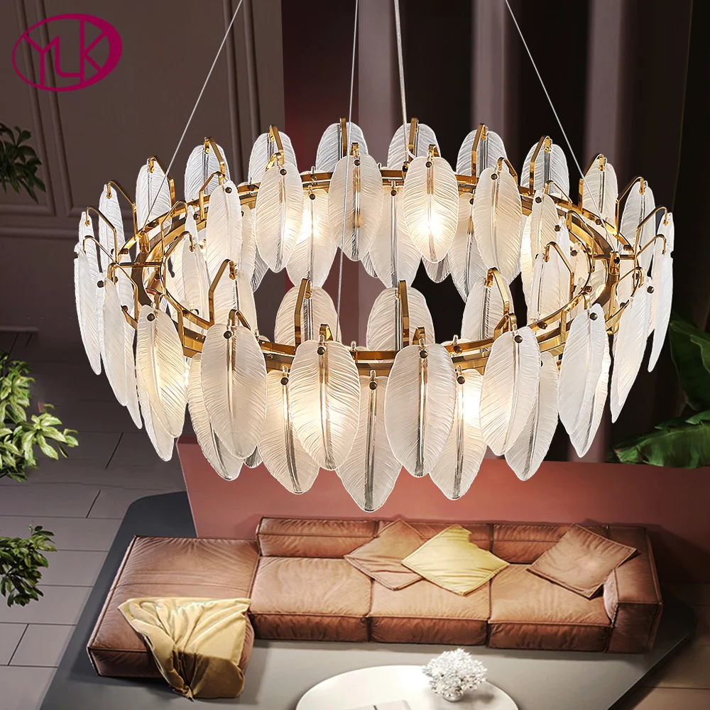 

Круглая Современная хрустальная люстра для гостиной, Современный домашний декор, золотой подвесной светильник, светодиодная лампа для укр...