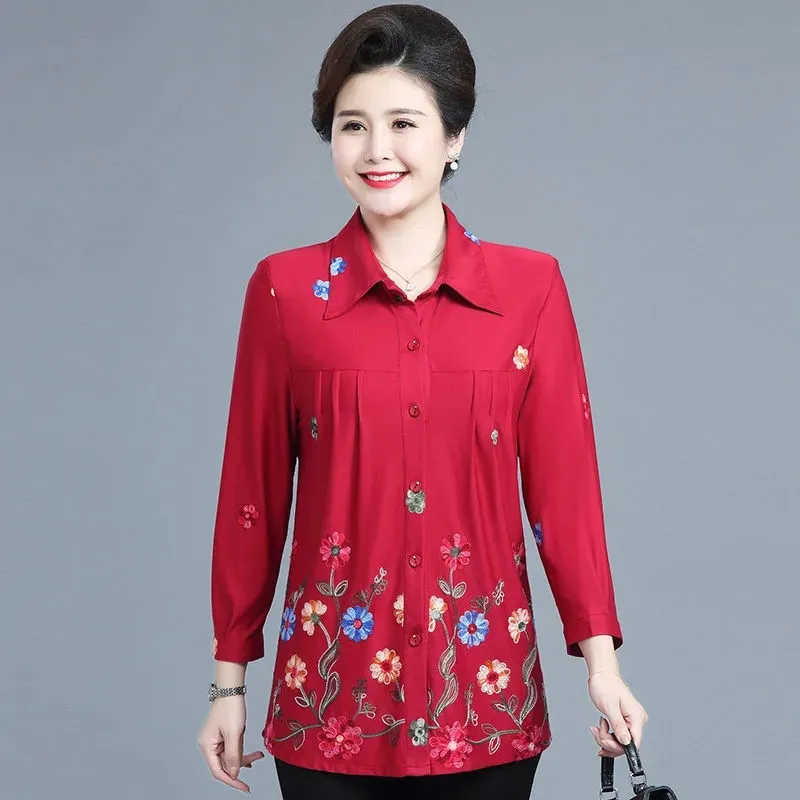 Новинка весна-лето 2024 женская рубашка большого размера куртка для матерей