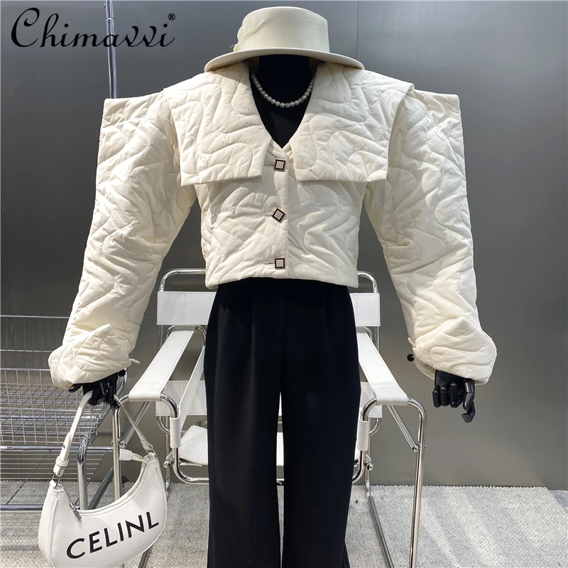 

Женское пальто с длинным рукавом и хлопковой подкладкой, Осень-зима 2022, новая Универсальная короткая куртка с лацканами, женские парки в Кор...