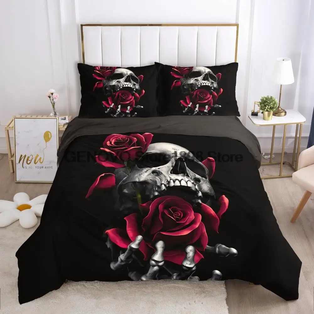 

Skull Deadpool Duvet cover set 240x220 200x200 Bedding set Twin Queen King Double Bed linens Quilt cover Bedclothes open