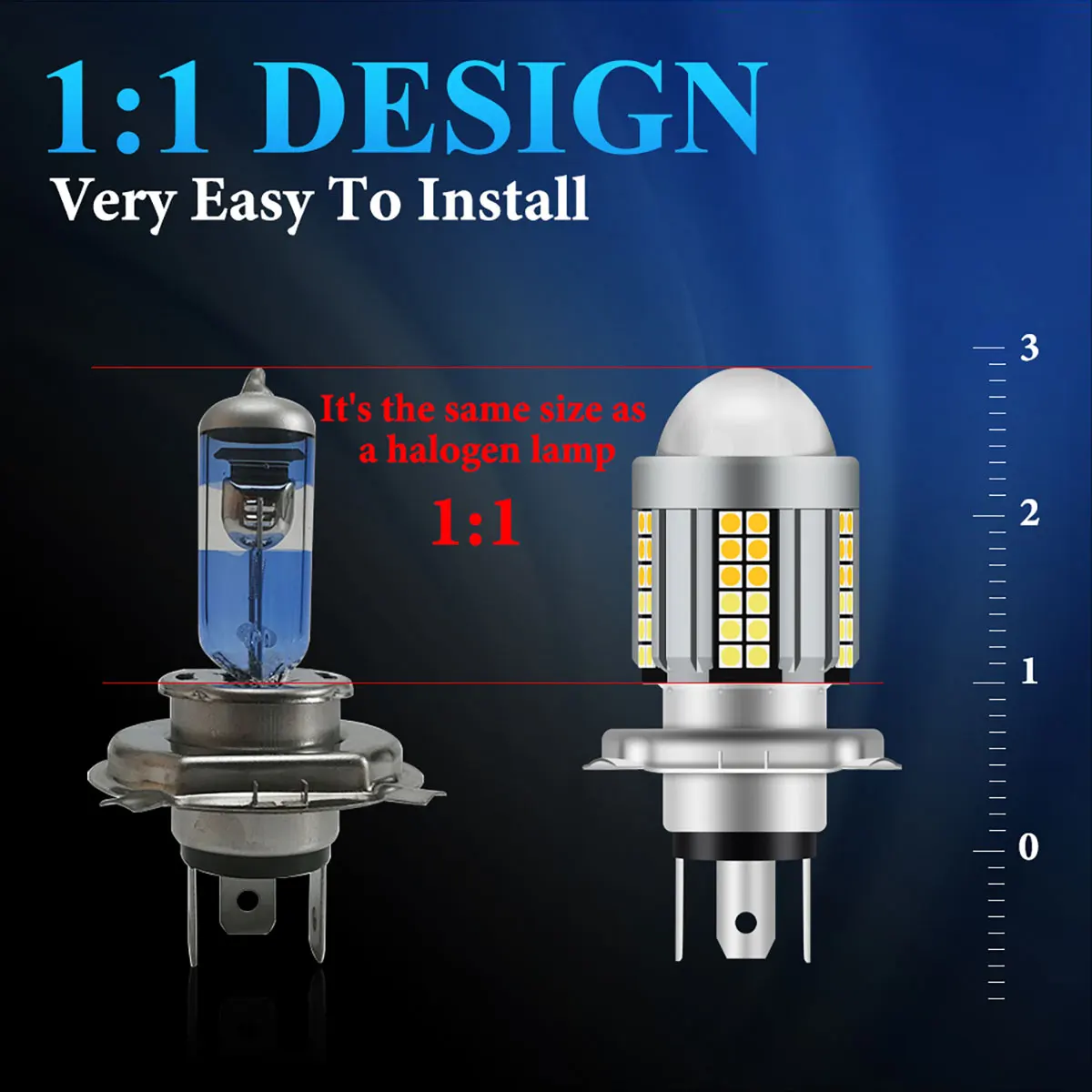Фара мотоциклетная H6 H4 BA20D 1 шт.