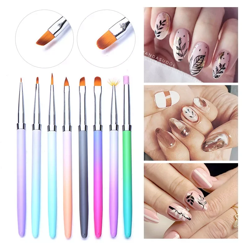 

NEW Pink Nail Art UV Gel Liner Brush Gradient Pen With Cap Nail Art Tools for UV Gel Nail Polish Nail Art Decoration