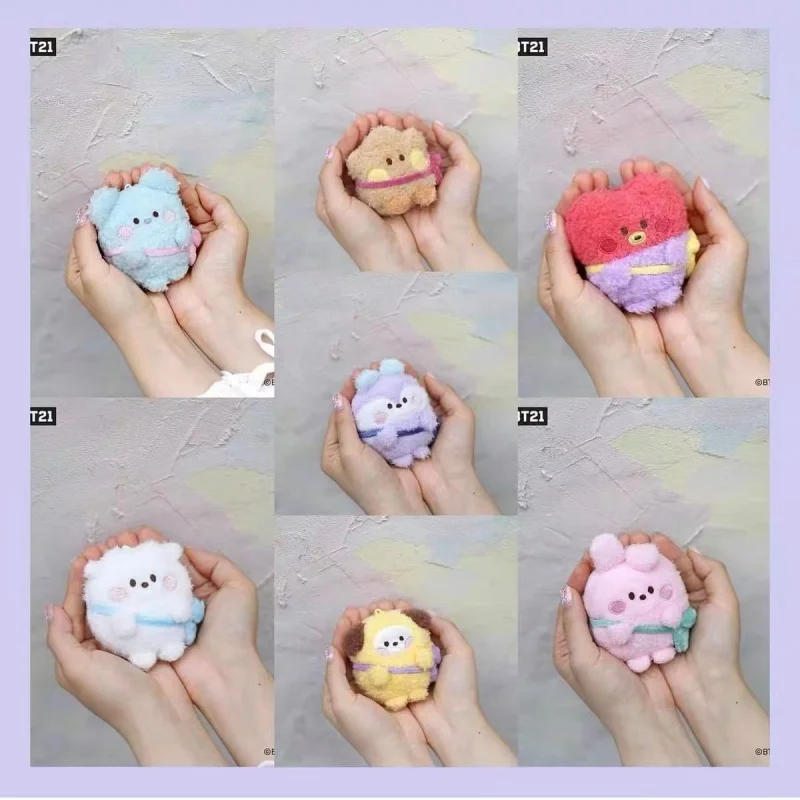 Фото Аниме-брелок BT21 Кукки Тата Чимми, плюшевая игрушка, креативный новый милый аксессуар для рюкзака, кукла-подвеска, подарок для друзей. №1
