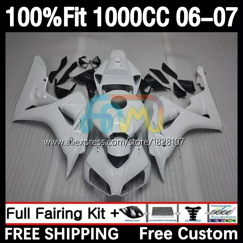 

100%Fit Fairing For HONDA CBR 1000 RR CBR1000 RR CC 1000RR White black 1000CC 36No.17 CBR1000RR 06 07 2006 2007 Injection Body