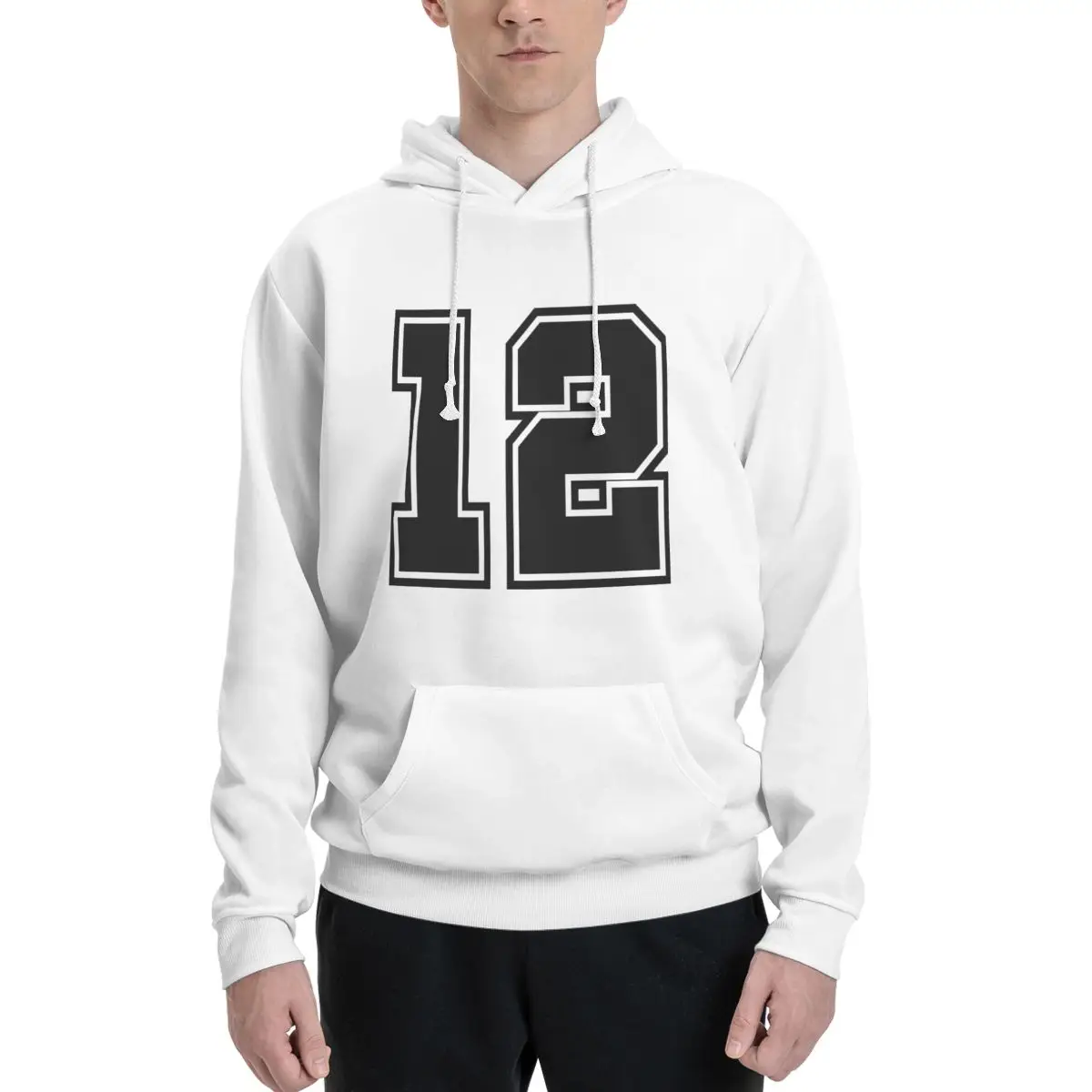 

12 Number College Style Polyester Hoodie Men's Women's Sweater Size XXS-3XL