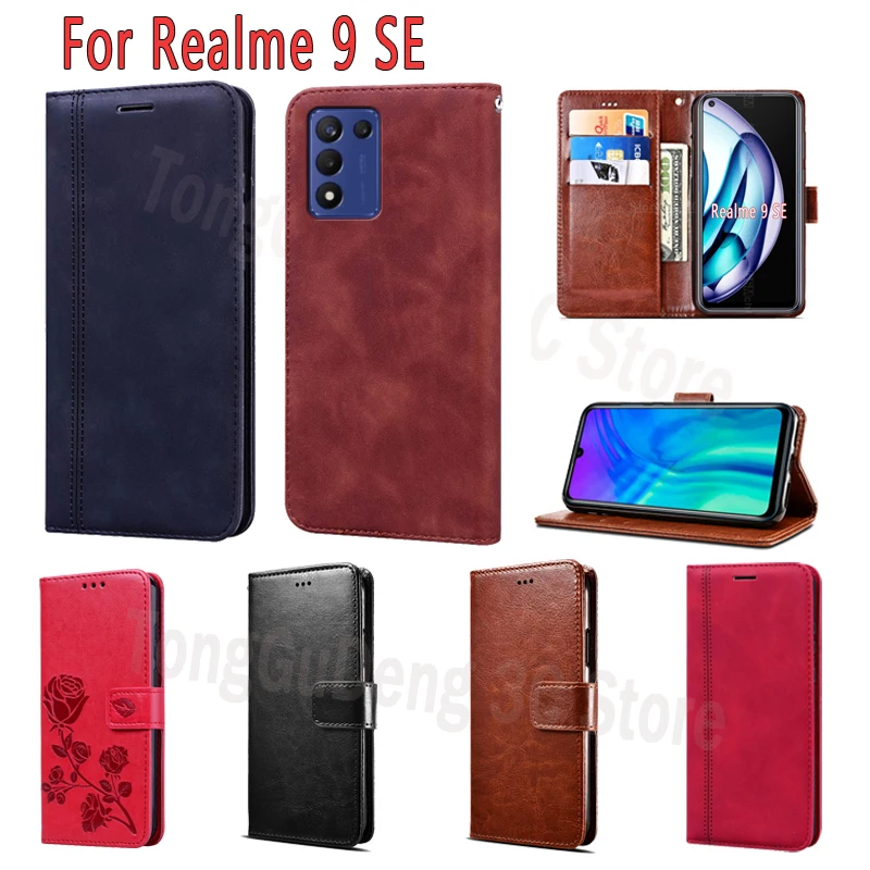

Protective Shell For Realme 9 SE Case Flip Leather Wallet Magnetic Card Stand Phone Hoesje Etui Book Cover For Realme 9SE Case