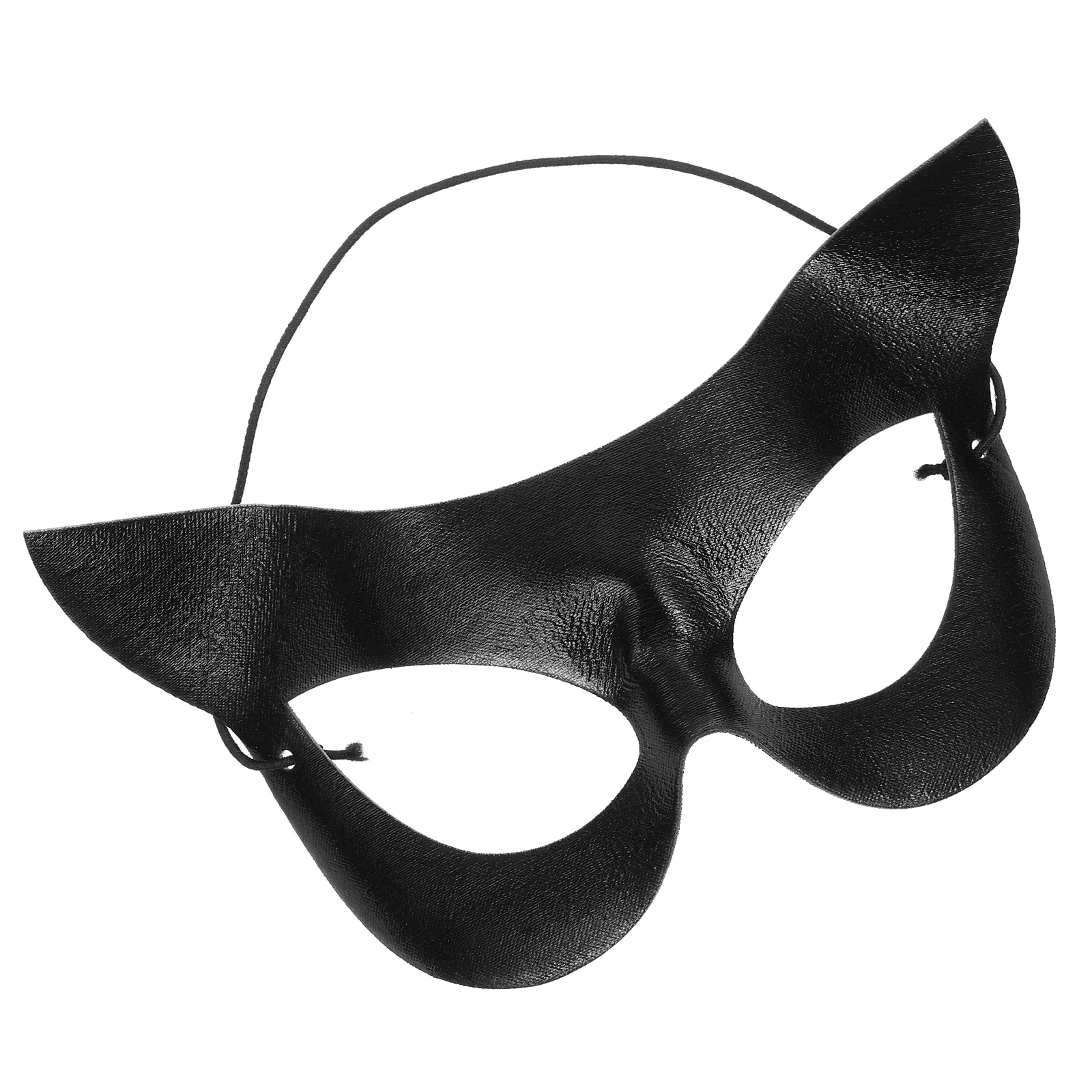 

Маска на половину лица, искусственная кожа, костюм в форме кошки, черная Маскарадная маска, Карнавальная маска